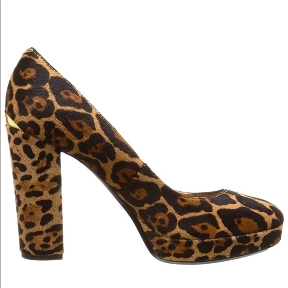CALVIN Klein Monika Leopard Calf Hair Platforms - Picture 2 of 14